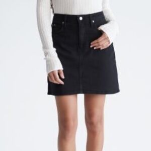 FRED Mini Denim Skirt Black Cotton Raw hem Mobwife Goth Rock Sz S